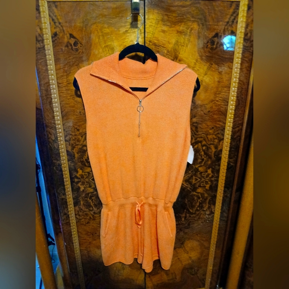 New Ribbed Stretchy Romper With Pockets